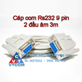 Cable cổng com Rs232 - 2 đầu âm 3m 9 chân
