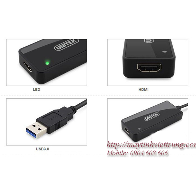 Bộ chuyển USB3.0 to HDMI 1080P Unitek Y-3702