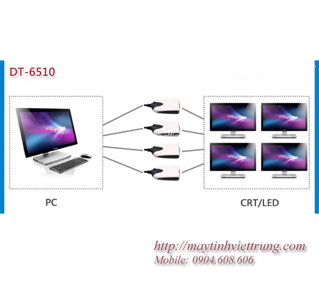 Bộ chuyển đổi tín hiệu USB to VGA (Dtech DT-6510)