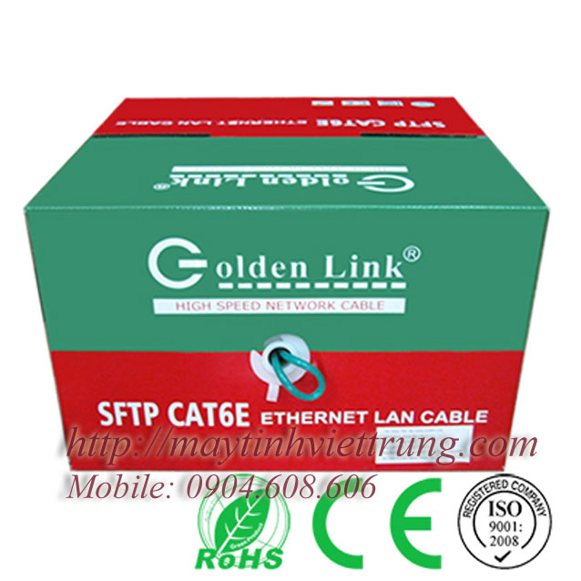 Dây cáp mạng Golden Link SFTP CAT6 Xanh Lá
