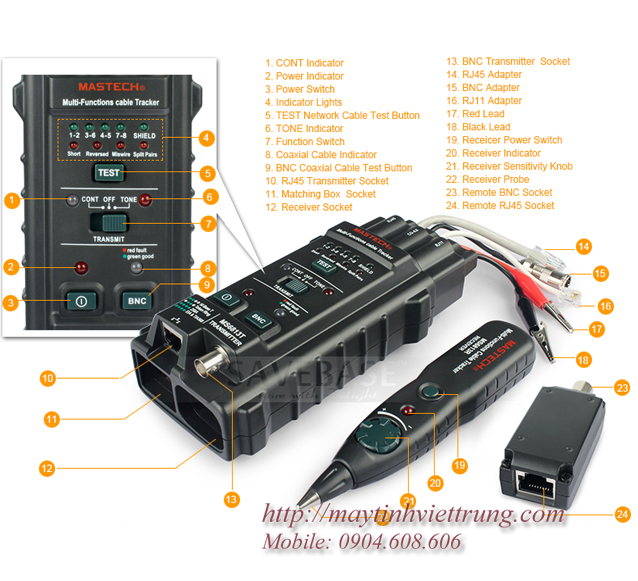 Bộ test cáp đa năng Mastech MS6813