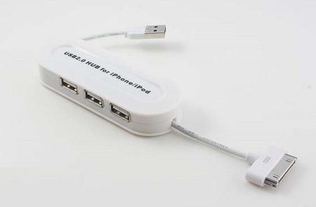 Hub USB 3 port Ipod, Hub USB Ipod 2.0, Hub Iphone USB 2.0 3