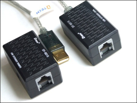 BO CHUYEN DOI USB SANG RJ45 DTECH DT-5015 , USB EXTENDER DTECH DT-5015 CHO MAY IN, SCANER, DTECH DT5015