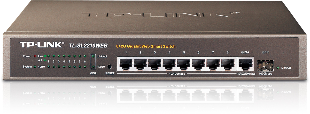 8-PORT 10/100MBPS + 2-PORT GIGABIT SWITCH TL-SL2210WEB, GIGABIT WEB SMART SWITCH TL-SL2210WEB, GIGABIT SWITCH TL-SL2210WEB