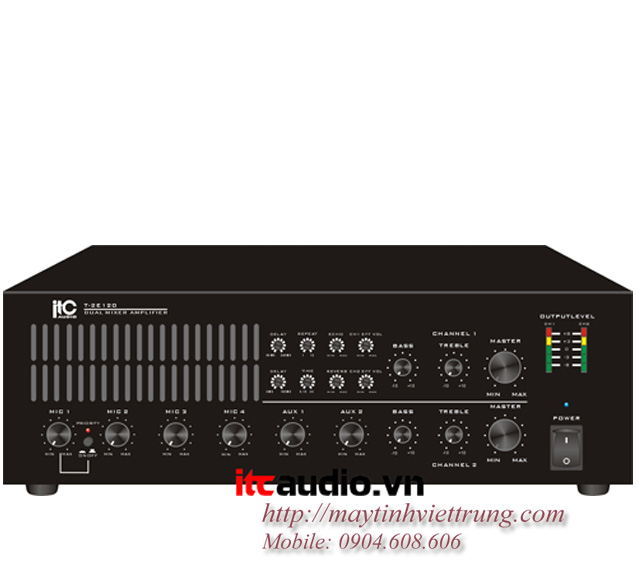 Âm ly ITC T-2E120 T-2E240, amplifier ITC 120W, âm ly ITC hãng