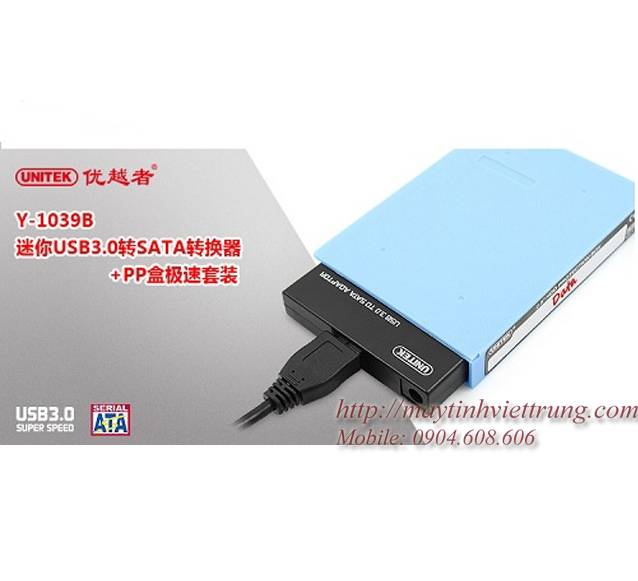 BO CHUYEN DOI HDD BOX 2.5 USB 3.0 TO SATA III , HDD BOX 2.5 USB 3.0 UNITEK Y-1039B