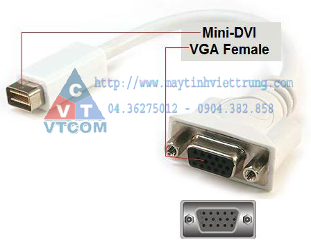 CAP CHUYEN DOI MINI-DVI TO VGA, DAY CHUYEN MINI-DVI RA VGA XIN, MINIDVI-VGA