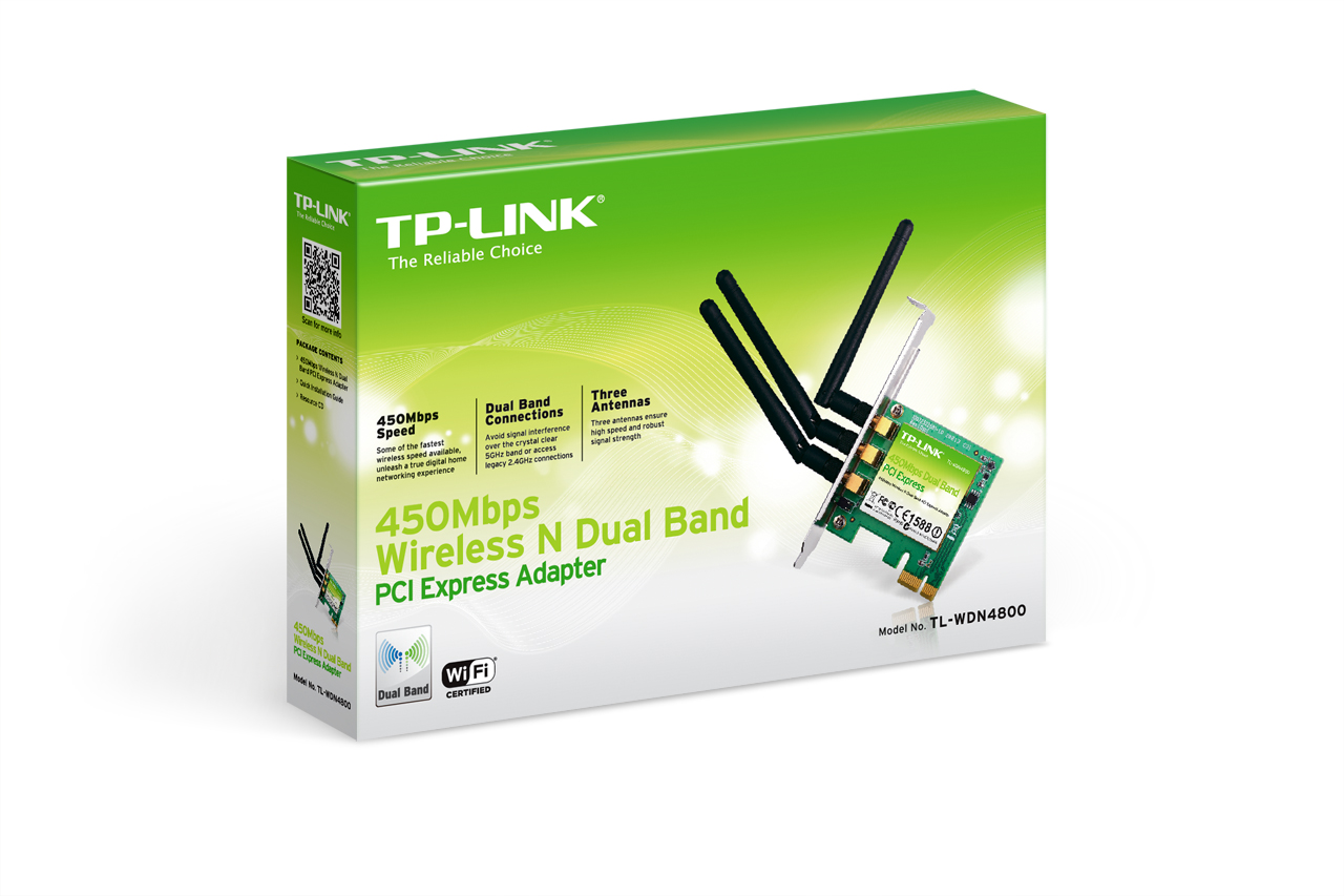 CARD MANG WIFI N BANG TAN KEP 450MBPS TL-WDN4800, CARD PCI WIFI CHUAN N 450MBPS TPLINK TL-WDN4800, CARD MANG WIFI TP-LINK