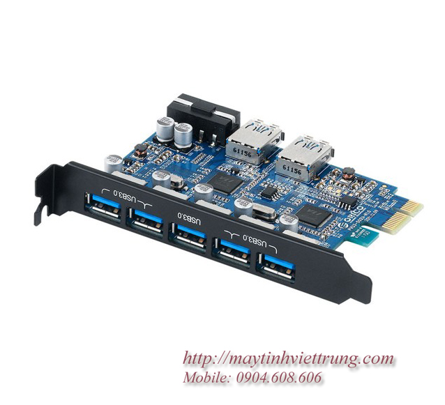 CARD PCI-EXPRESS TO 7 PORT USB 3.0 ORICO PVU3-502U, CARD USB 3.0 PCI-EX 7 PORT