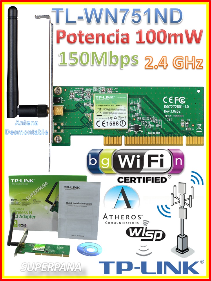 CARD PCI WIFI CHUAN N TP-LINK TL-WN751ND, CARD WIFI TPLINK TL-WN751ND, BAN CARD PCI WIFI