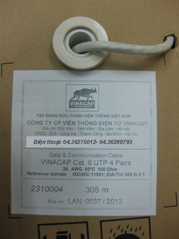 Day CAP MANG VINACAP CAT6, DAY MANG VINACAP CAT6 UTP, CÁP MẠNG VINACAP CAT6 UTP