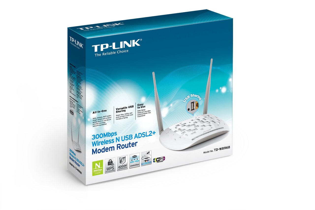 MODEM ADSL WIFI CHUAN N 300MBPS TP-LINK TD-W8968ND, MODEM ADSL CHUAN N TP-LINK TD-W8968